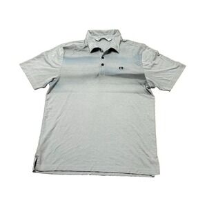 TRAVIS MATHEW Golf Polo Shirt Gray Pima Cotton Stretch Size M